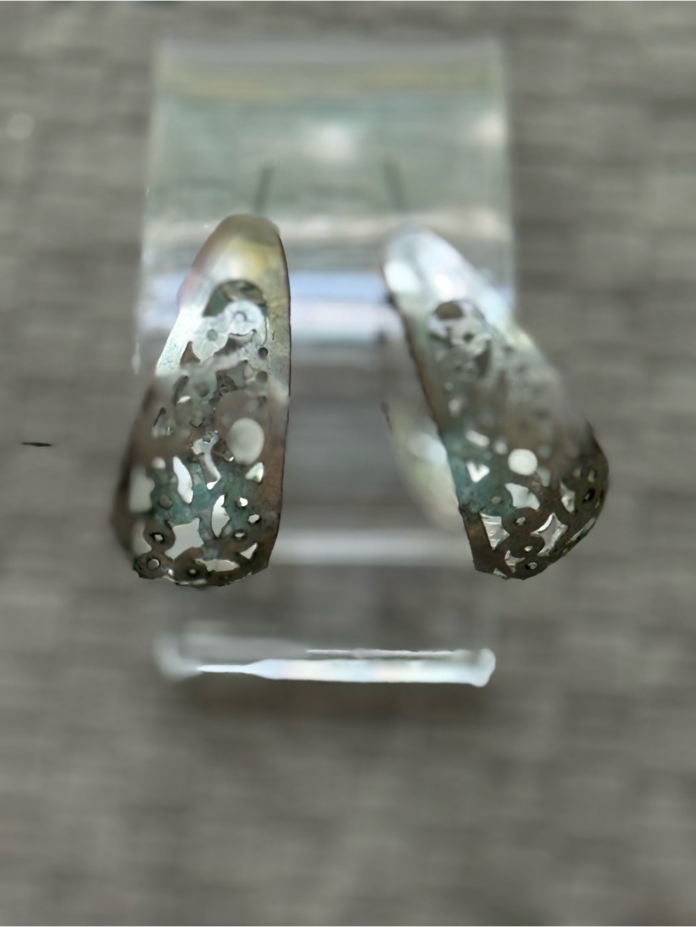 Delicate Filigree Hoop Earrings - Silver-Tone